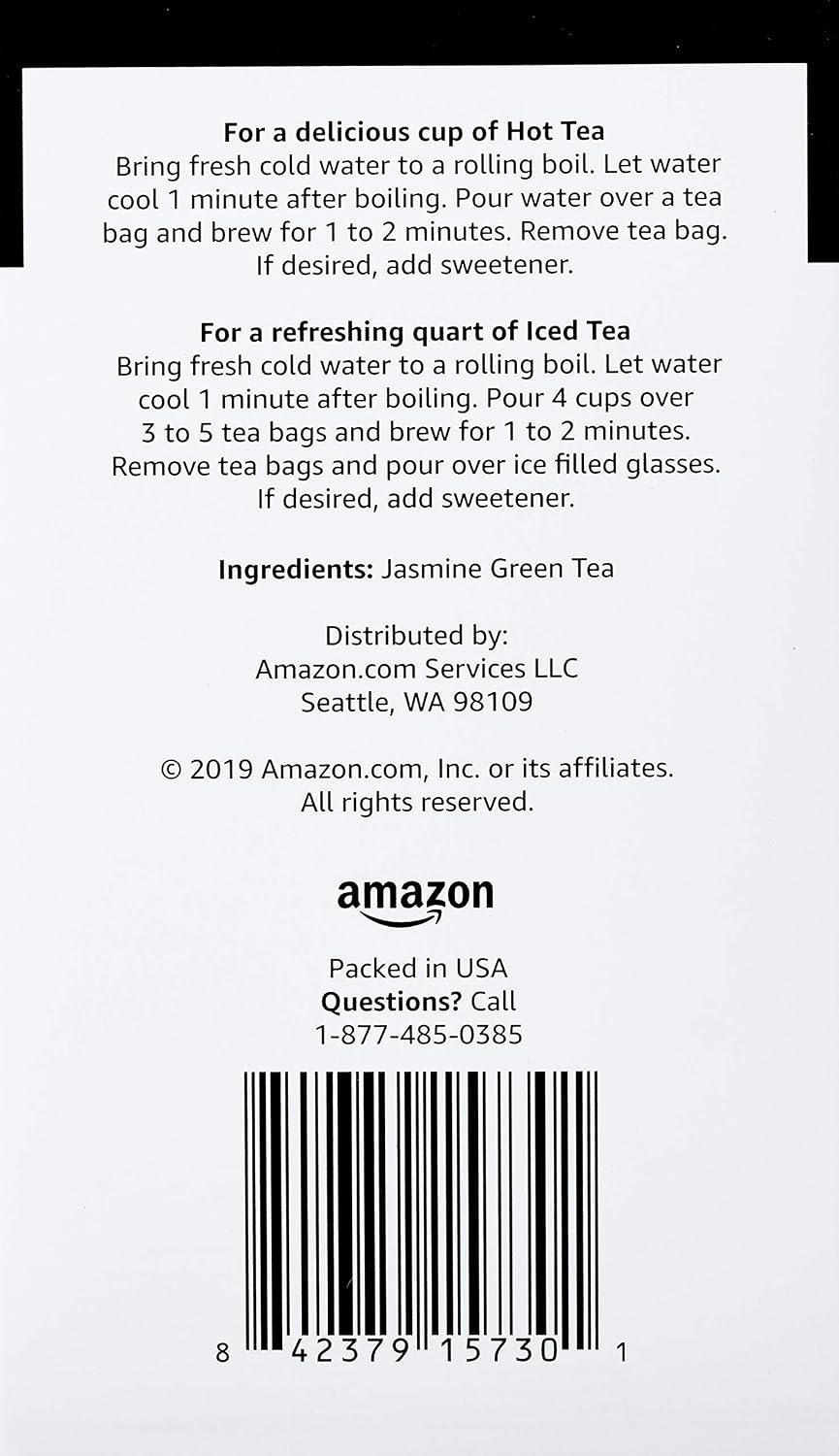 Amazon Brand - Happy Belly Jasmine Green Tea Bags, 20 Count