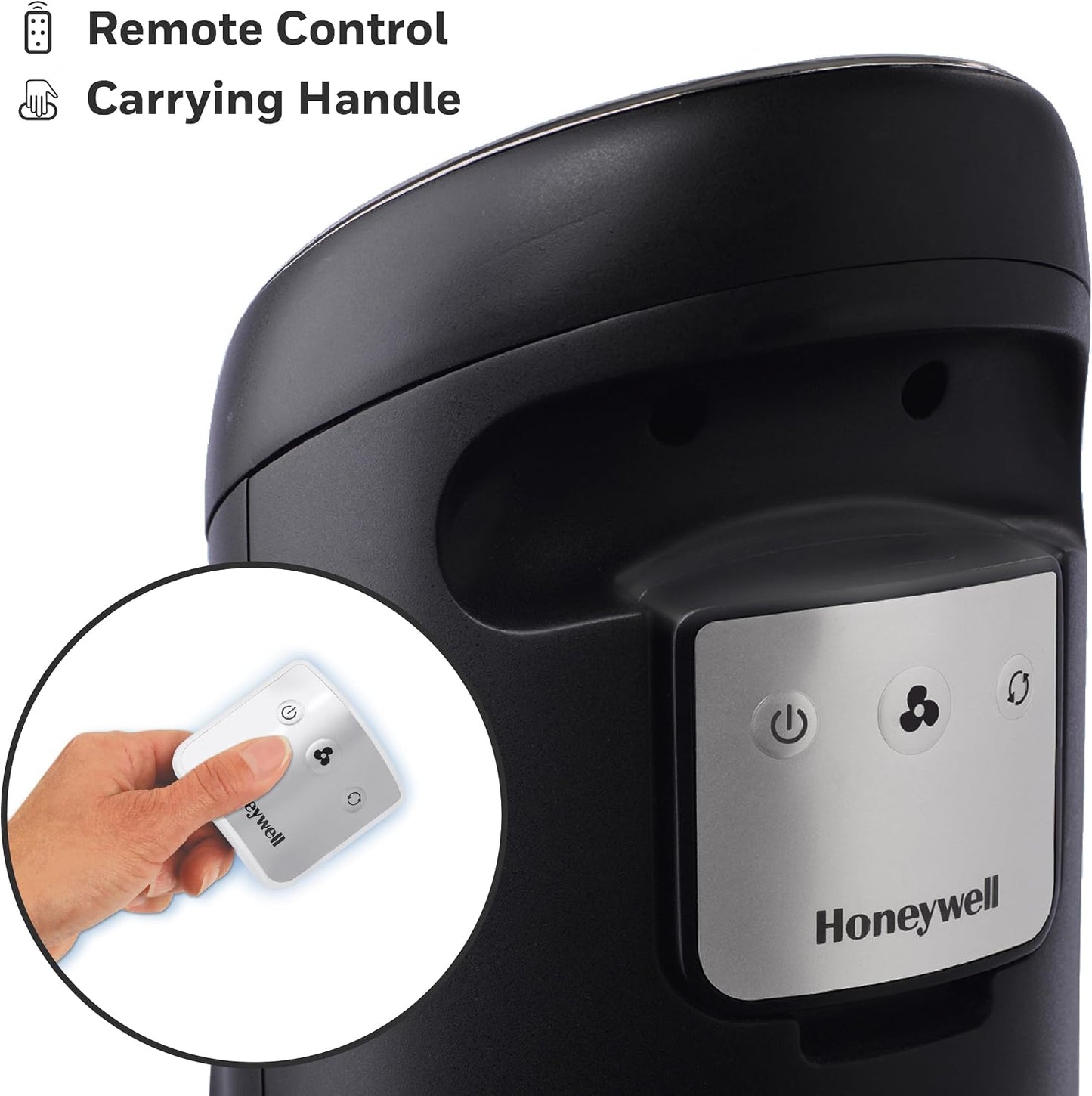 Honeywell QuietSet Whole Room Tower Fan, Oscillating Tower Fan with Remote, Black, HYF290B