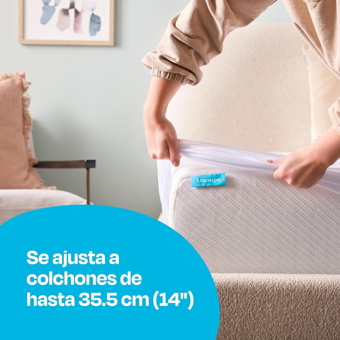 Linenspa Waterproof Mattress Protector — Breathable, Noiseless, Full