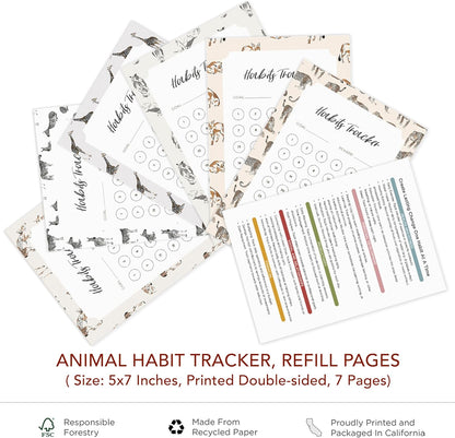 Habit Tracker Calendar - Made in USA, Designed by Local Artist, Motivational 30 day monthly challenge - Tool and gift for Productivity, Self-growth (Habit Tracker-Florals, U-Stand)