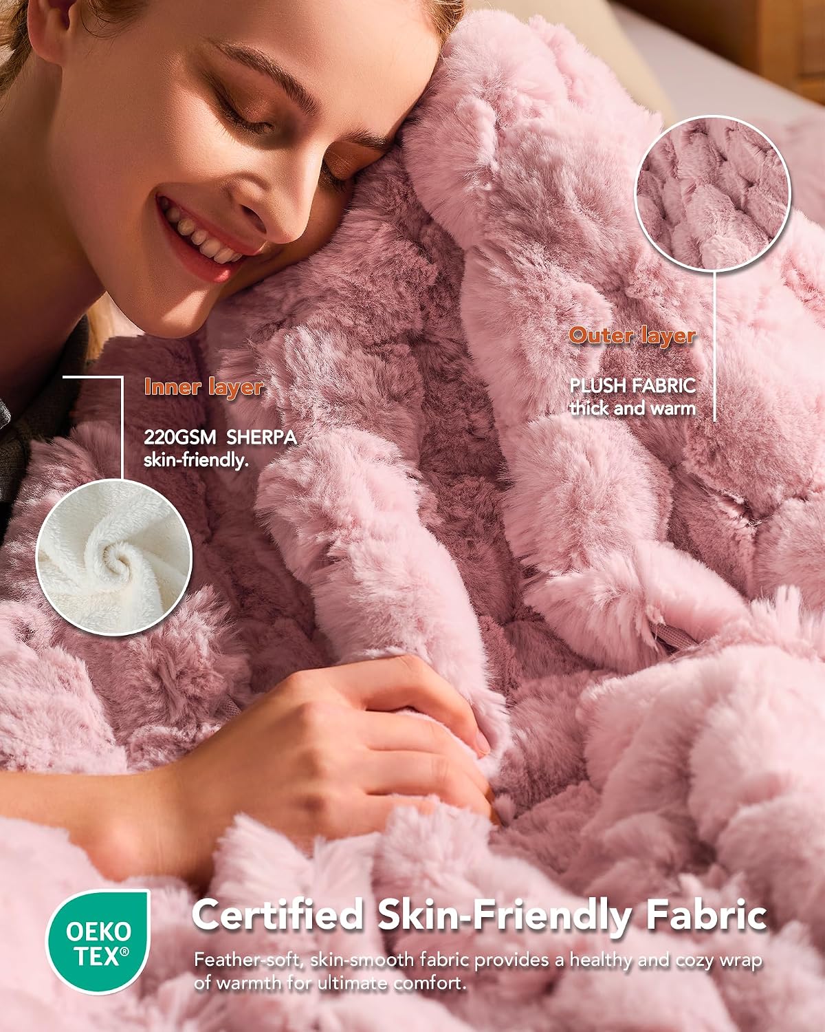 Homemate Electric Heated Blanket Twin - 62"x84" Heating Bed Blankets Throw with 10 Heating Levels 8 Hours Auto Off Fast Heating Over-Heated Protection Ultra Soft Warm Flannel ETL Certified Grey - Colors A