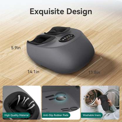 Snailax Shiatsu Foot Massager with Heat, FSA Eligible, Kneading, Compression, Vibration, Feet Massage Machine for Plantar Fasciitis, Neuropathy, Foot Warmer, Gifts for Women Men,Size 13