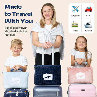 EverSnug Travel Blanket and Pillow - Premium Soft 2 in 1 Airplane Blanket with Soft Bag Pillowcase, Hand Luggage Sleeve and Backpack Clip (Grey)