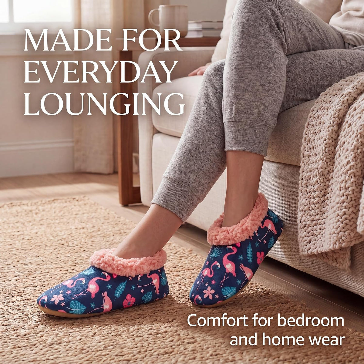 Cozylook Fuzzy Slippers for Women Indoor Soft Sole Slipper Socks