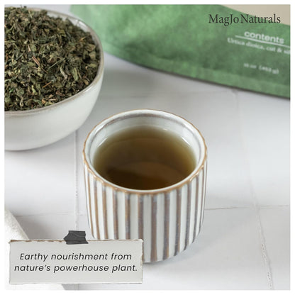 MagJo Naturals Nettle Leaf Tea, 1lb (16Oz) Cut and Sifted: Bulk European Stinging Nettle (Urtica Dioica)