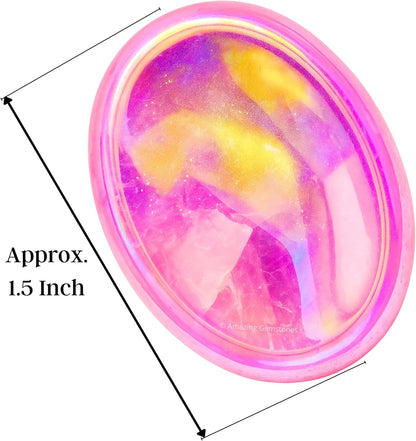Amazing Gemstone Labradorite Thumb Worry Stone, Anxiety Stone, Healing Crystals - Piedra Crystal Fidget for Gift, Meditation, Calming, Relaxation, Stress Relief - Colors B