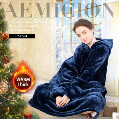 Aemicion Strawberry Blanket Hoodie,Oversized Sherpa Wearable Hooded Blanket,Warm Cozy Sweatshirt Gifts for Women Girls Adult