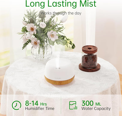 ASAKUKI Essential Oil Diffuser for Home, 500ML Aromatherapy Diffuser Humidifier with Remote Control, 7 Color LED Lights, Quiet Cool Mist Diffuser for Bedroom, Living Room, Office (White)