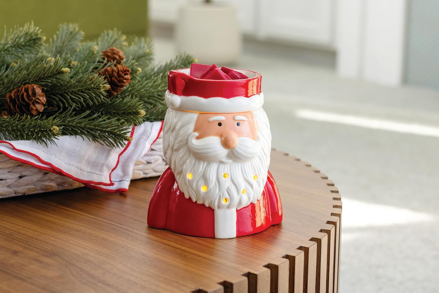 Candle Warmers ETC. Illumination Fragrance Warmer- Light-Up Warmer for Warming Scented Candle Wax Melts and Tarts or to Freshen Room, White Harmony