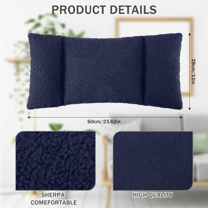 Queekay Fleece Lumbar Support Pillow 3 Section Back Pillow Office Chair for Back Support Comfortable Lumbar Cushion for Car Seat Pain Relief Sofa Rest(Gray)