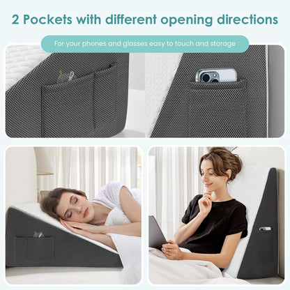 Cozymaker 7.5-inch Bed Wedge Pillow for Sleeping Back Support Pain Relief