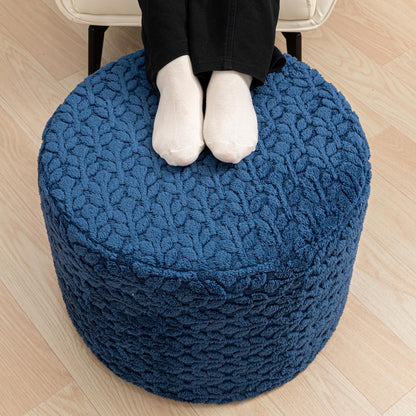 Round Pouf Ottoman 20 x 20 x 14 Inches Boho Poof Home Decor Floor Pouffe Ottoman Foot Rest for Couch Sofa Bean Bag Chairs Living Room Bedroom (Green)