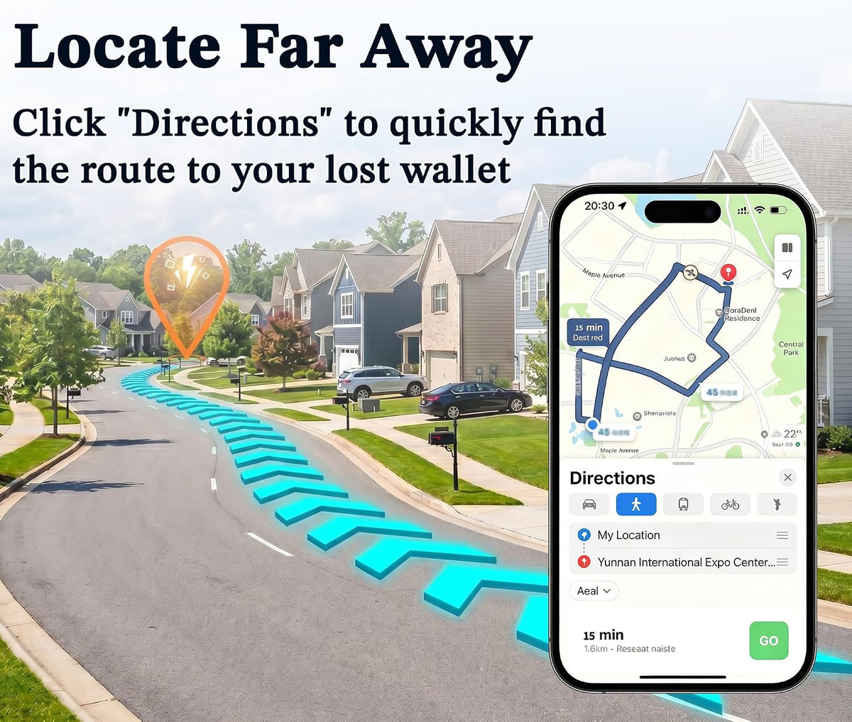 Wallet Tracker Card Compatible with Apple Find My (iOS Only)