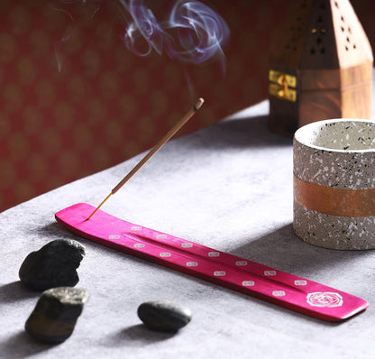 Bless-International Traditional-Handmade-Burner Wooden-Incense-Stick-Holder Ash-Catcher-Stand for-Aromatherapy-Meditation-Yoga (Incense Holder 10 inch(2 pcs))