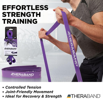 THERABAND High Resistance Band Set of 2, Light and Medium Loop, 15-25 lb