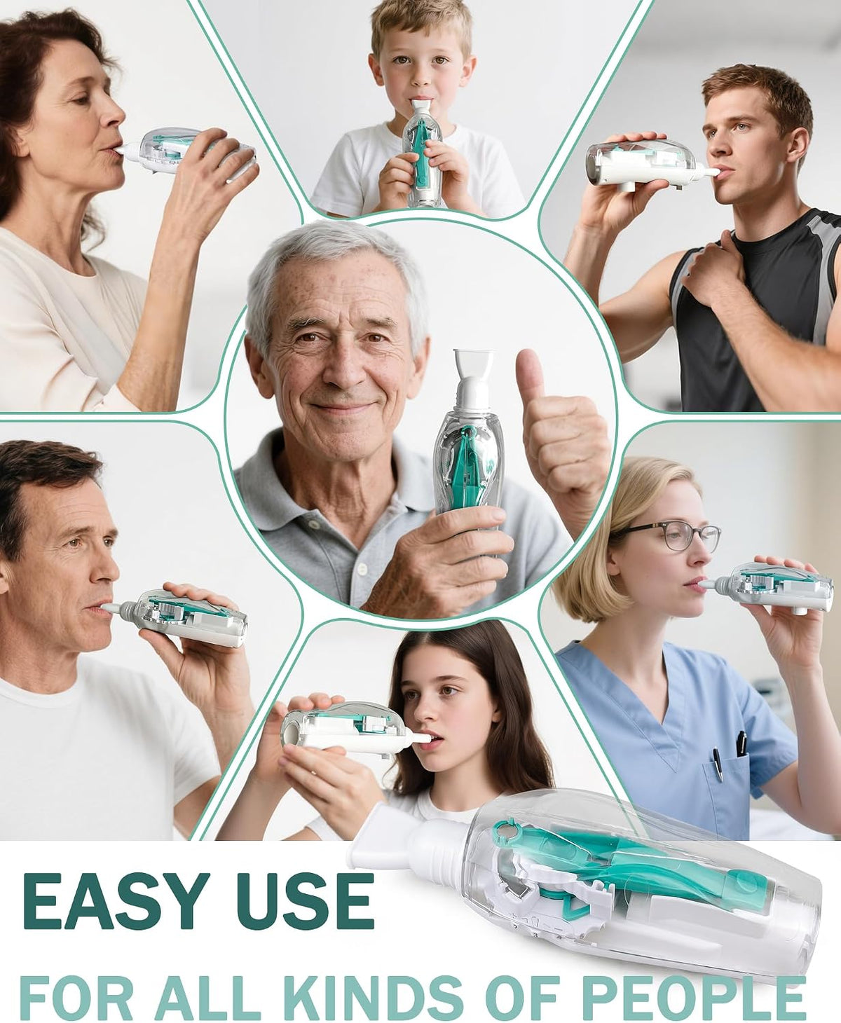 DEFUNX Breathing Exercise Device for Lungs - Flutter Valve Mucus Removal Device - Breath Trainer Green