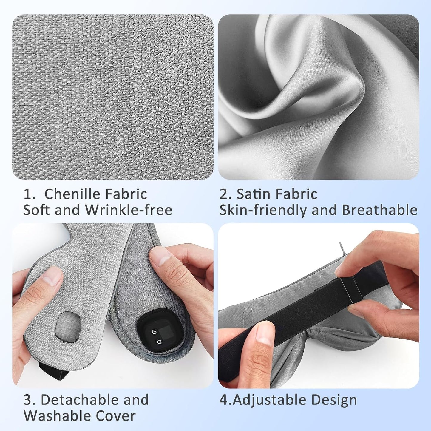 Heated Eye Mask for Dry Eyes, Cordless Warm Eye Compress, 4 Heat Levels, 4-Level Timing, 1000mAh Rechargeable, Blepharitis, Styes, Washable Cover, Travel, Gifts for Family(Black)