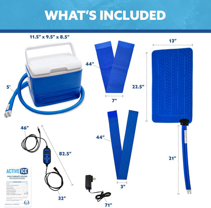 Polar Active Ice 3.0 Cold Therapy Ice Machine System with Programmable Timer, Shoulder Compression Pad, Lightweight 9 Quart Cooler Freeze Kit, Quiet Pump, Strong Cryotherapy Pain Relief Treatment