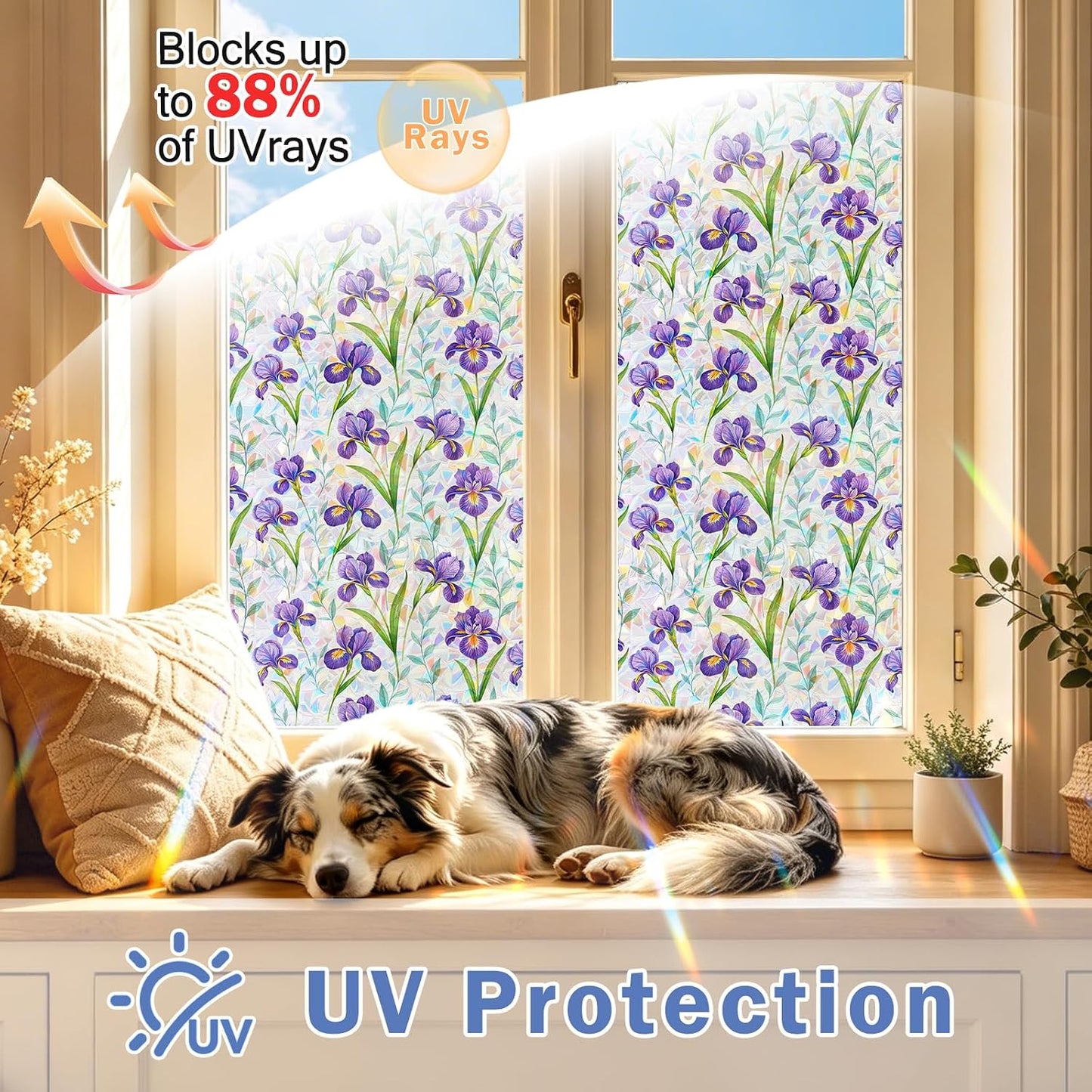 Window Film, Frosted Privacy, One Way Tint, UV Block, Heat Insulation, Anti-Glare, Static Cling, Renter Friendly for Home Bathroom Door