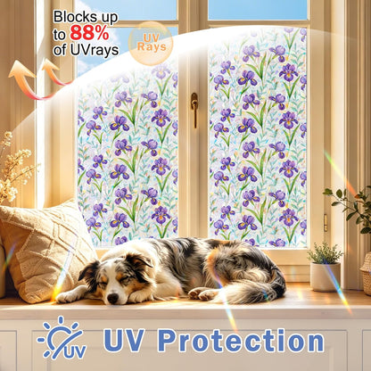 Window Film, Frosted Privacy, One Way Tint, UV Block, Heat Insulation, Anti-Glare, Static Cling, Renter Friendly for Home Bathroom Door