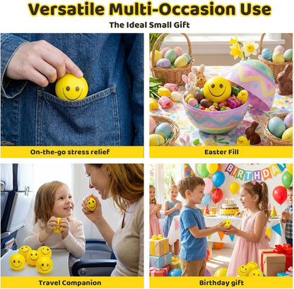 LovesTown 40PCS Stress Balls Bulk for Party Favors, 2 Inch Squeeze Toys for Kids Fidget Toys Stress Relief Gifts for Coworker Classroom Prize Party Supplies Goodie Bag Stuffer