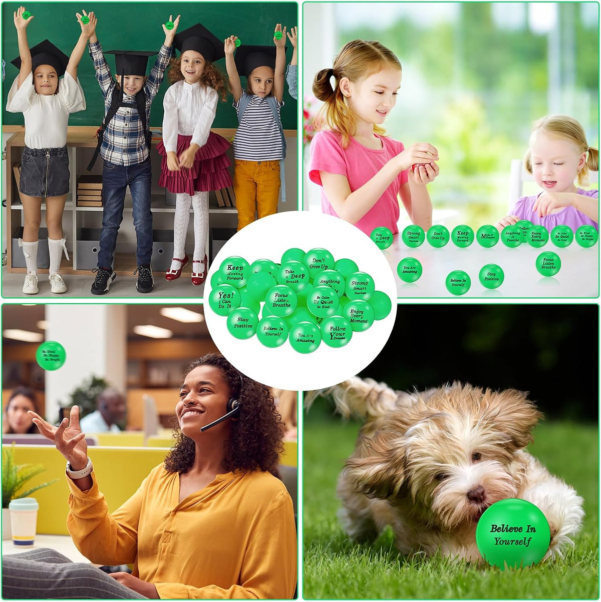 Poen 120 Pcs Motivational Foam Balls with Inspirational Quotes