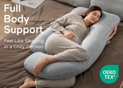 Momcozy Cooling Pregnancy Pillow - U Shaped Full Body Maternity Pillow