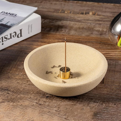 Koville Natural Marble Incense Holder, Incense Holder for Sticks with 9 Holes, Handmade Incense Burner Ash Catcher for Meditation Yoga SPA, Balsam Fir/Palo Santo/Sage/Cone (White)