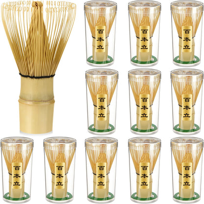 LemonRoad 16 Pcs Matcha Whisk Bulk 100 Prong Bamboo Whisk for Matcha Powder Traditional Japanese Chasen Handcrafted Organic Bamboo Stirrer Mixer Brush Authentic Ceremonial Tea Preparation Starter