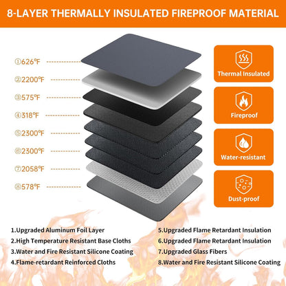 DocSafe 5200°F Fireproof Document Organizer Box with Lock, Heat Insulated