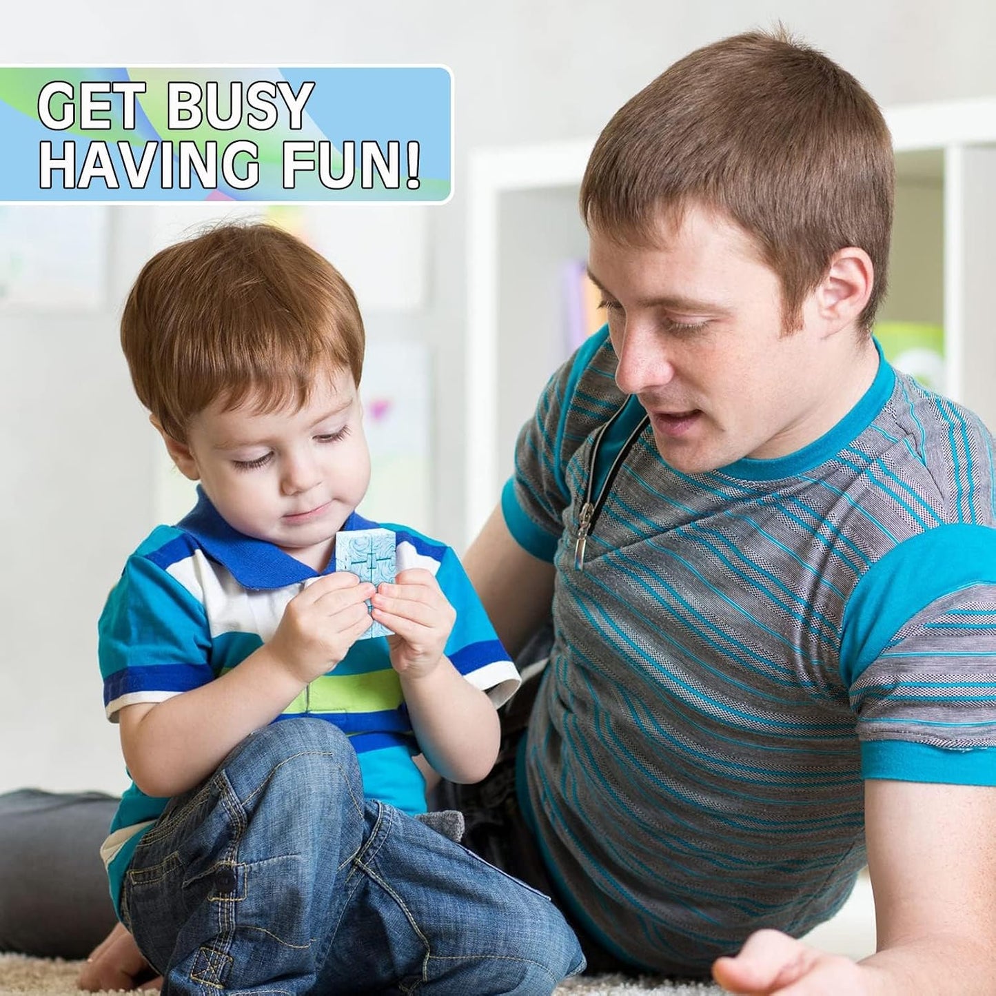 Infinity Cube Fidget Toy Stress Relieving Fidgeting Game for Kids and Adults,Cute Mini Unique Gadget for Anxiety Relief and Kill Time (Macaron Blue)