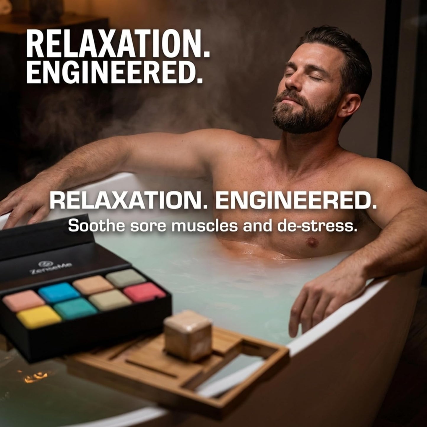 Bath Bombs for Men - Gift Set of 18 Square Shaped Handmade Natural Bath Bombs of 2.5 oz w/Essential Oils, Unique Manly Scents, for Boyfriend, Husband, Father - 18 Pack Square