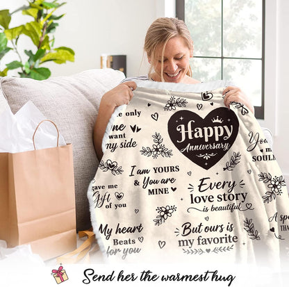 Vprintes Happy Anniversary Wearable Blanket - Gifts for Wife Her on Anniversary