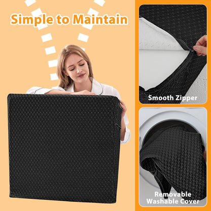 Ruqmuis Wedge Pillow for Acid Reflux, Bed Wedge Pillow for Headboard 10", Pillow Wedge for Back Pain Relief, Post Surgery, Elevated Pillows for Sleeping, Snoring, Triangle Pillow with Cover, White