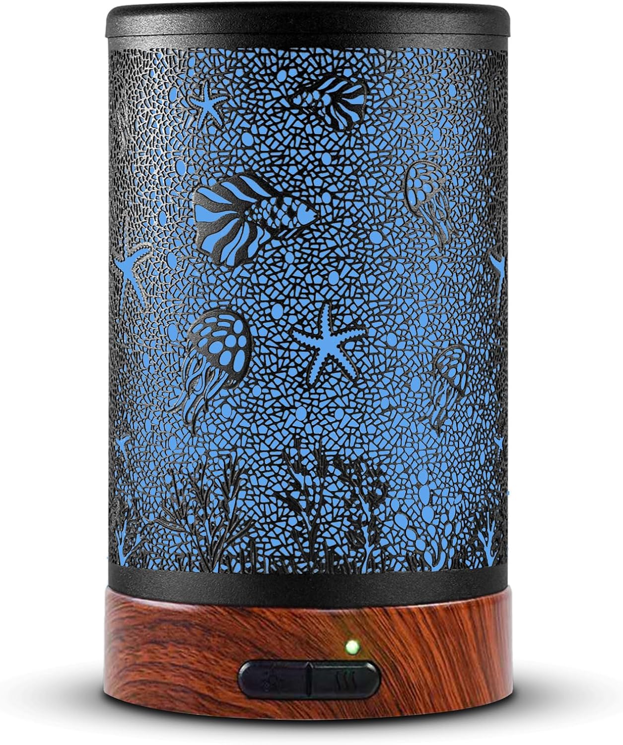 EQUSUPRO Essential Oil Diffuser 300ml Metal Electric Ultrasonic Diffuser for Large Room with Auto Shut-Off, 4 Timer Setting &7 Colors Night Light for Home