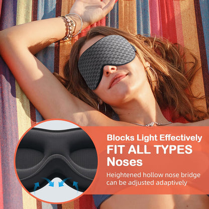 INNELO Sleep Mask for Side Sleeper, Eye Mask Sleeping Women Men, 100% Light Blocking 3D Contoured Cup Sleeping Mask Soft No Eye Pressure Cover Blindfold Night Shade for Travel Nap Yoga, Black
