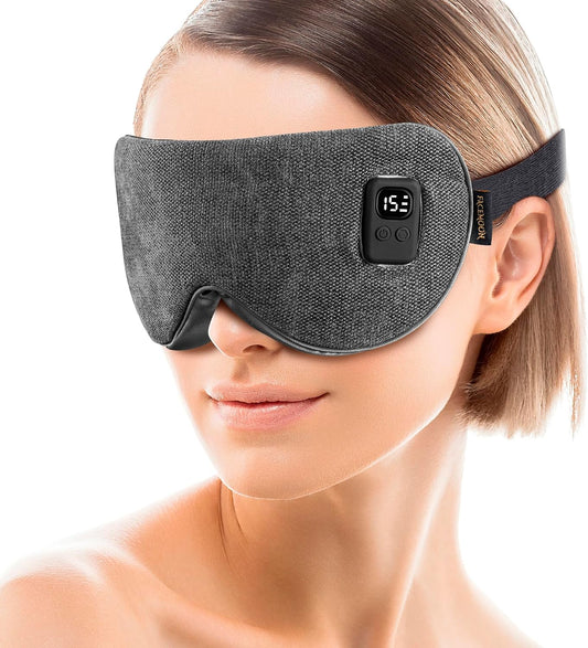 Heated Eye Mask for Dry Eyes: Warm Compress for Digital Tired Eyes, Stye Relief - Cordless, Adjustable Heat & Timer Settings - Airplane/Road Travel, Sleep aid, Office nap Pink