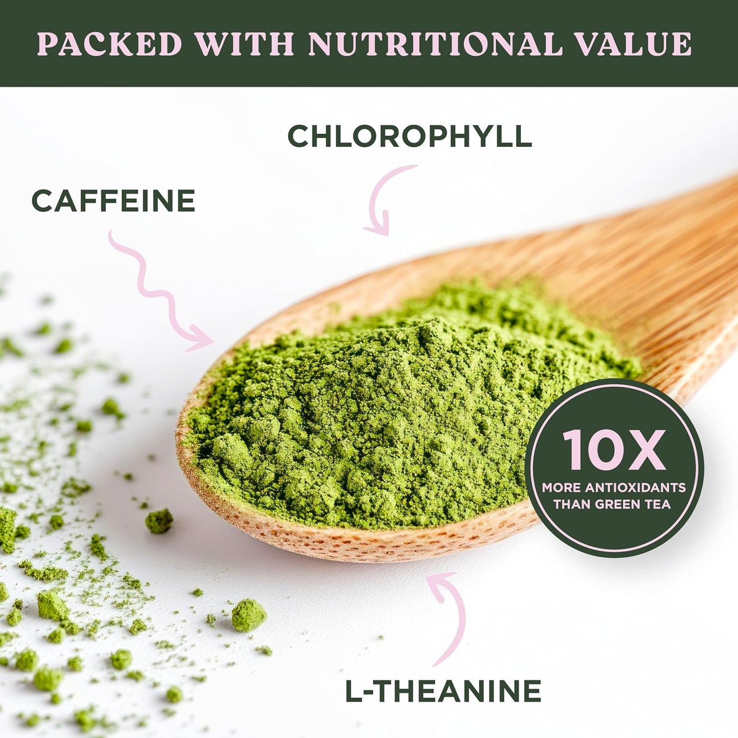 The Harmony Matcha Vanilla (10 Sticks) Premium Sweetened Japanese Matcha Powder, Rich in Antioxidants & L-Theanine, Dairy, Gluten, & Preservative Free, Serve Hot or Iced