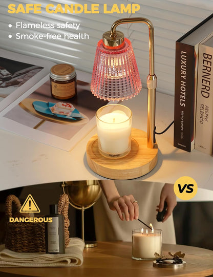 GODONLIF Candle Warmer Lamp with Cycle Timer, Birthday Gifts for Women Mom Her, House Warming Gifts New Home Room Decor, Wax Melt Warmer for Jar Candles with 2 Bulbs