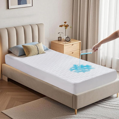BEDLORE Waterproof Mattress Protector, Noiseless King Size Mattress Pad with Deep Pocket Fitted Up to 6-18 inches, Soft Breathable Dirt-Proof Bed Mattress Cover Washable for Bedroom, Hotel (Gray)