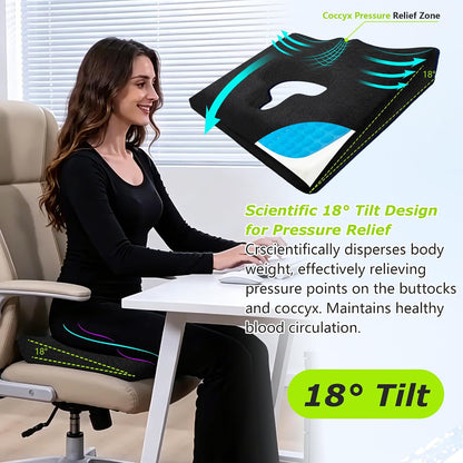 Gel Wheelchair Seat Cushion,Bed Sore Cushions for Butt,Gel Cushion for Pressure Relief,Donut Pillow for Tailbone Pain Relief,Sciatica,Coccyx,hemorrhoid Pillow,Cushion for Office Chair(Blue)