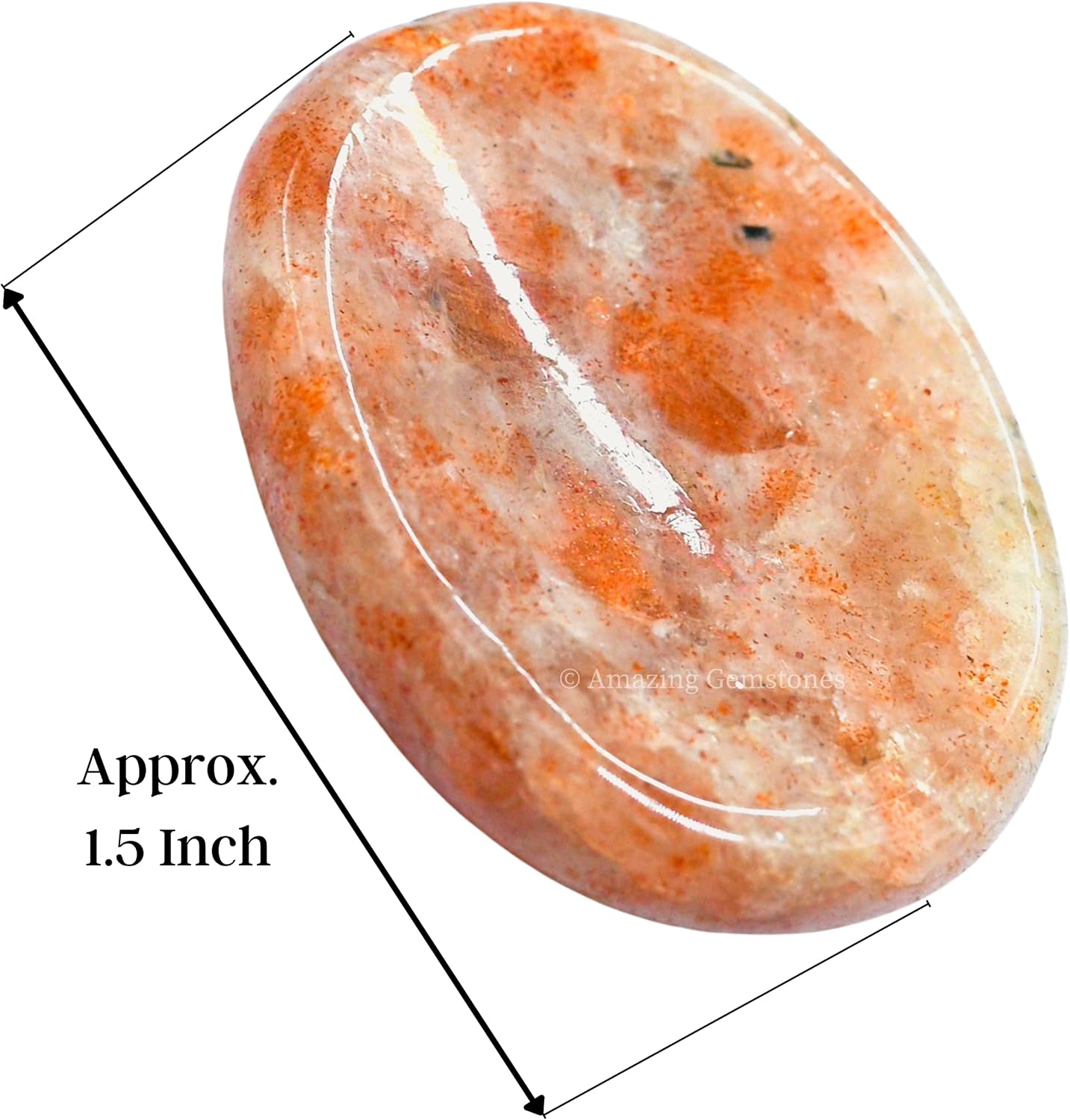 Amazing Gemstone Labradorite Thumb Worry Stone, Anxiety Stone, Healing Crystals - Piedra Crystal Fidget for Gift, Meditation, Calming, Relaxation, Stress Relief - Colors A