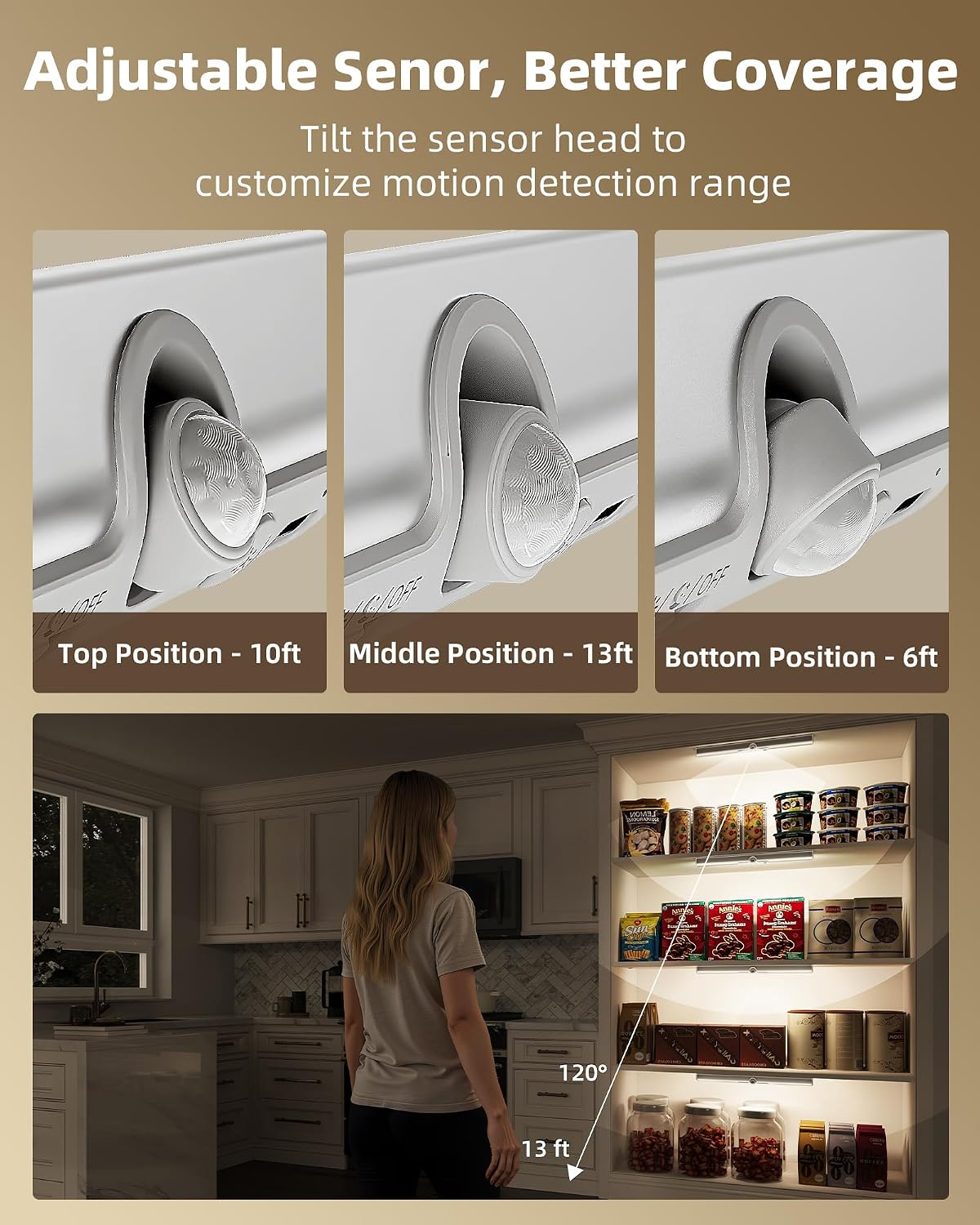 EZVALO 13-inch Closet Lights, Motion Sensor Lights Indoor