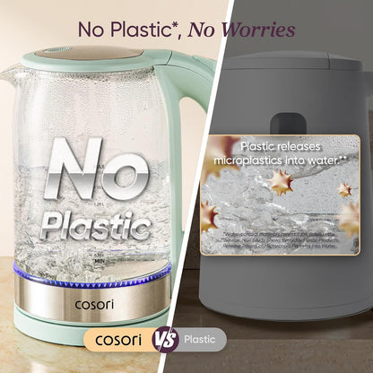 Cosori Electric Kettle, No Plastic Contact with Water, 1.7L, White