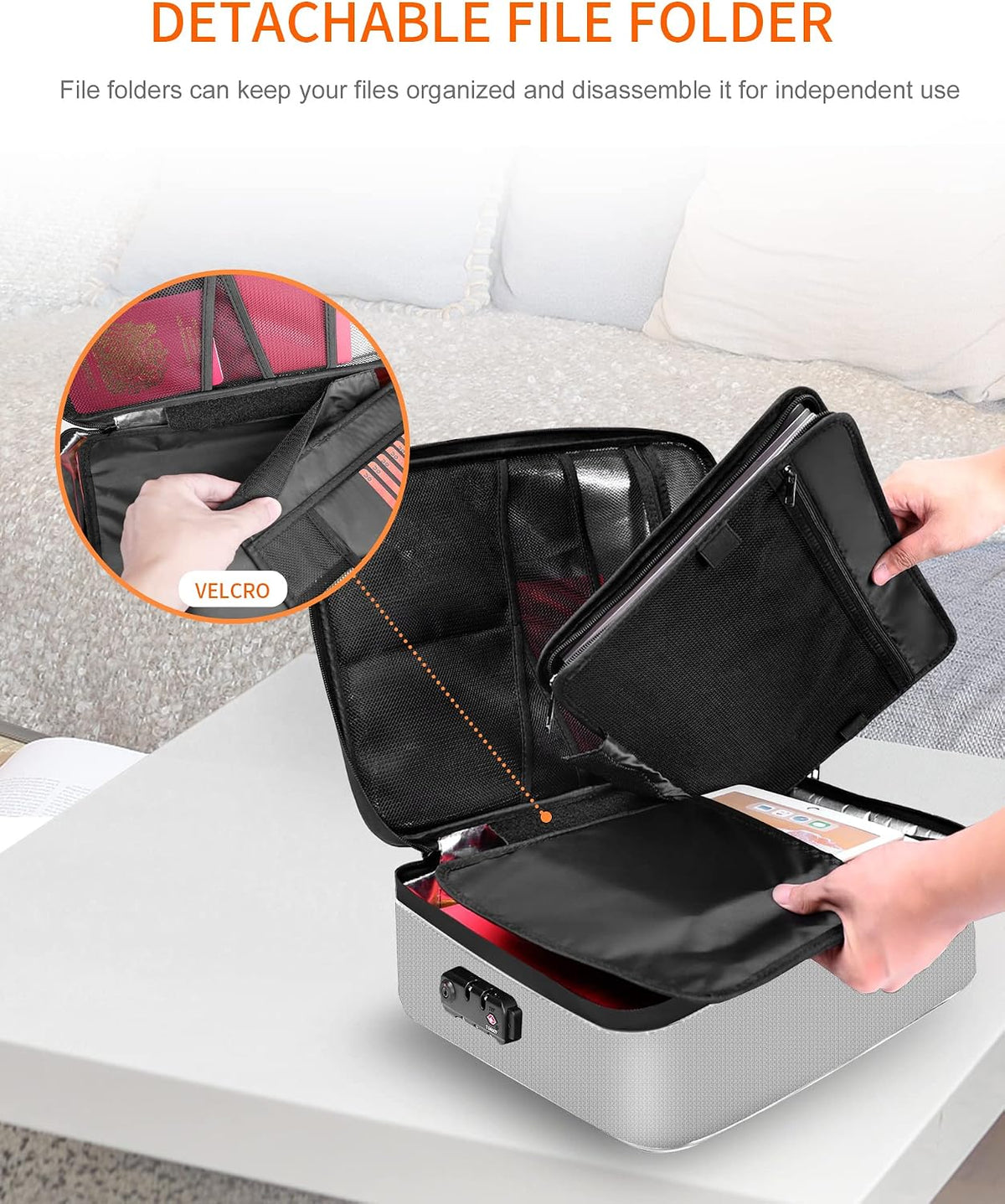 Noiposi Fireproof Document Box with Lock 5200℉-8 Layer