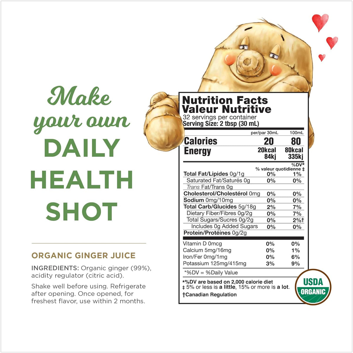 Organic Ginger Juice by The Ginger People – 99% Pure, No Sugar or Water Added, Non-GMO, Vegan, 32 fl oz Bottle (Pack of 1)