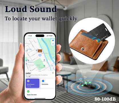 Wallet Tracker Card Compatible with Apple Find My (iOS Only)