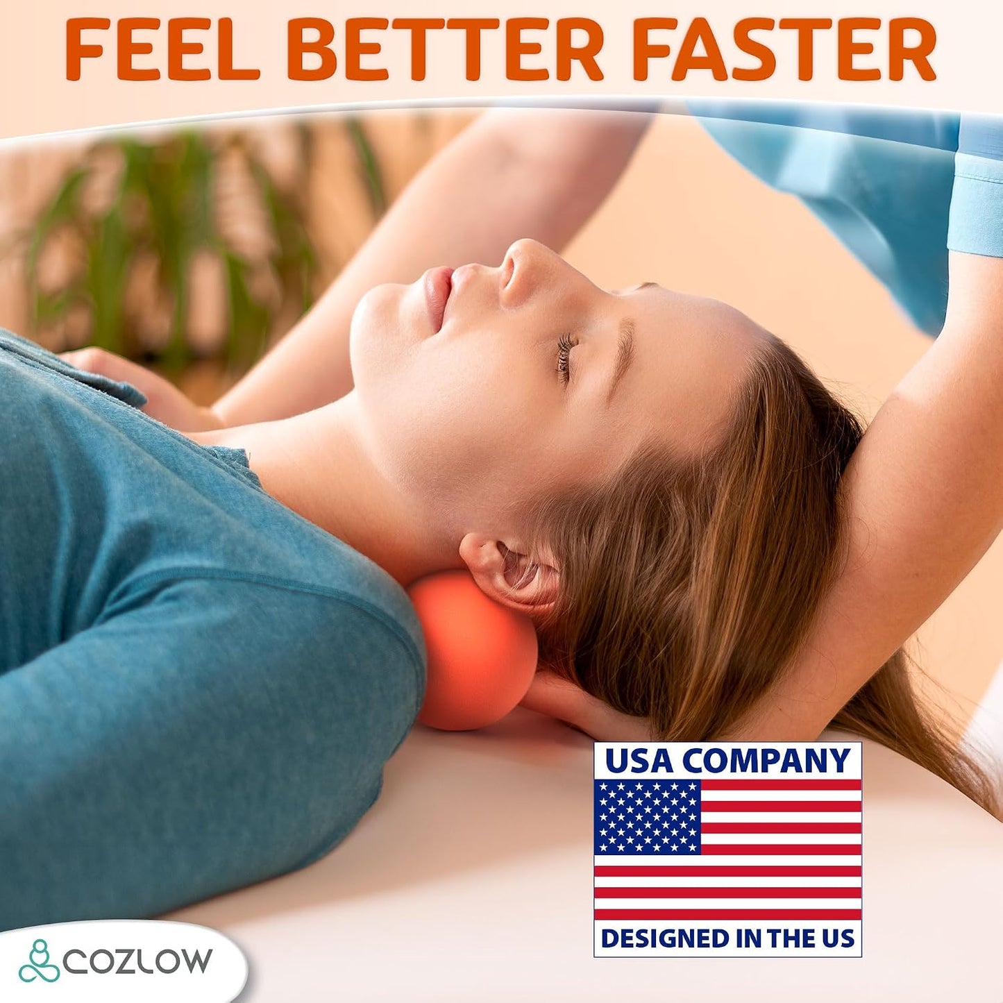 COZLOW Double Lacrosse Silicone Massage Ball - Cobalt Blue - Peanut Trigger Point Roller for Mobility, Deep Tissue Therapy, Myofascial Release - Acupressure Tool for Muscle Pain Relief
