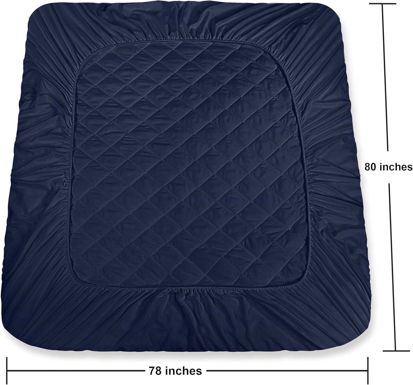 Quilted Fitted Mattress Pad, Queen Mattress Protector Topper with Deep Pocket Stretches up to 16 Inches, Machine Washable Mattress Cover by Utopia Bedding (White)