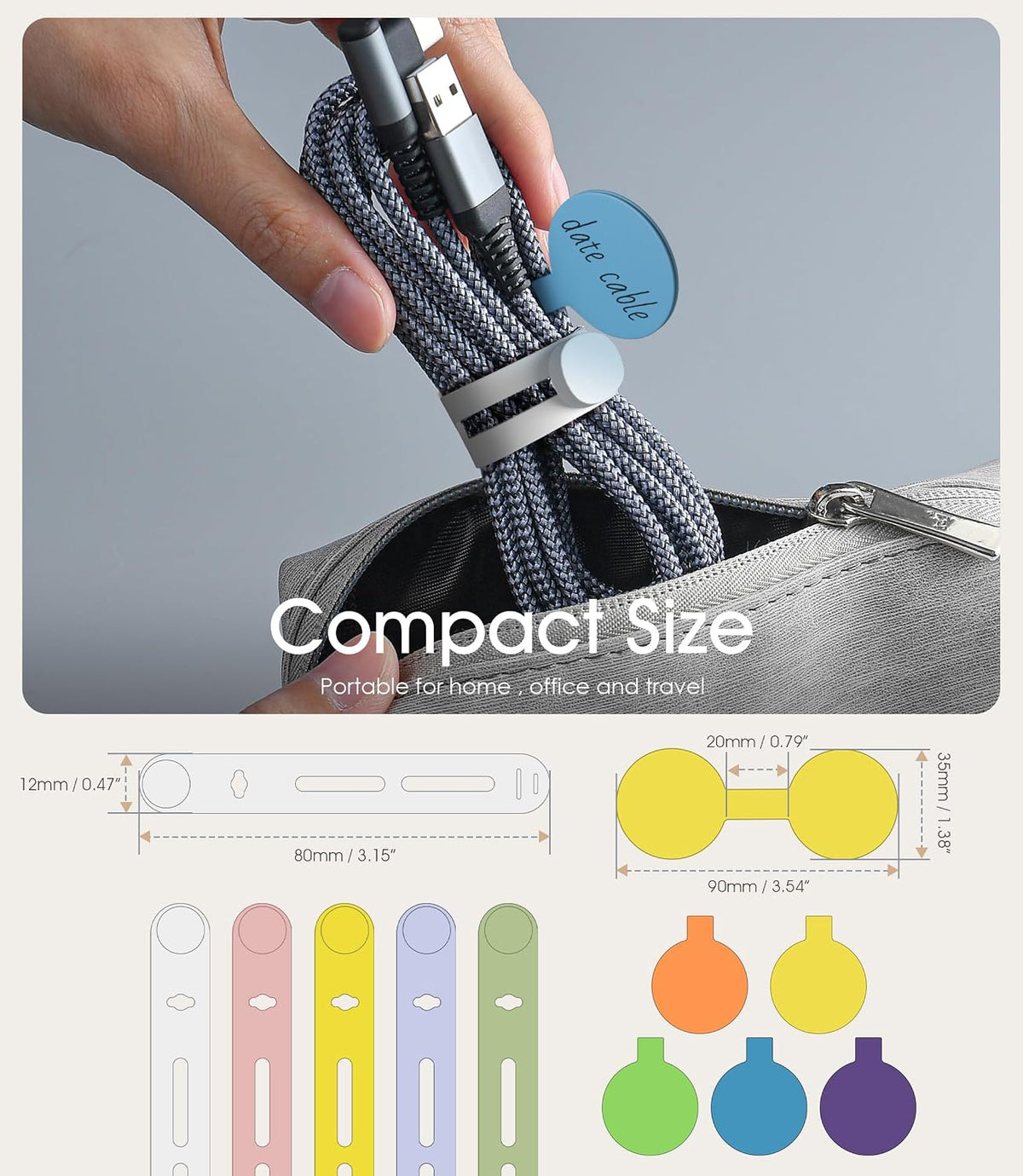32Pcs Cable Labels and Silicone Cable Ties Set for Electronics